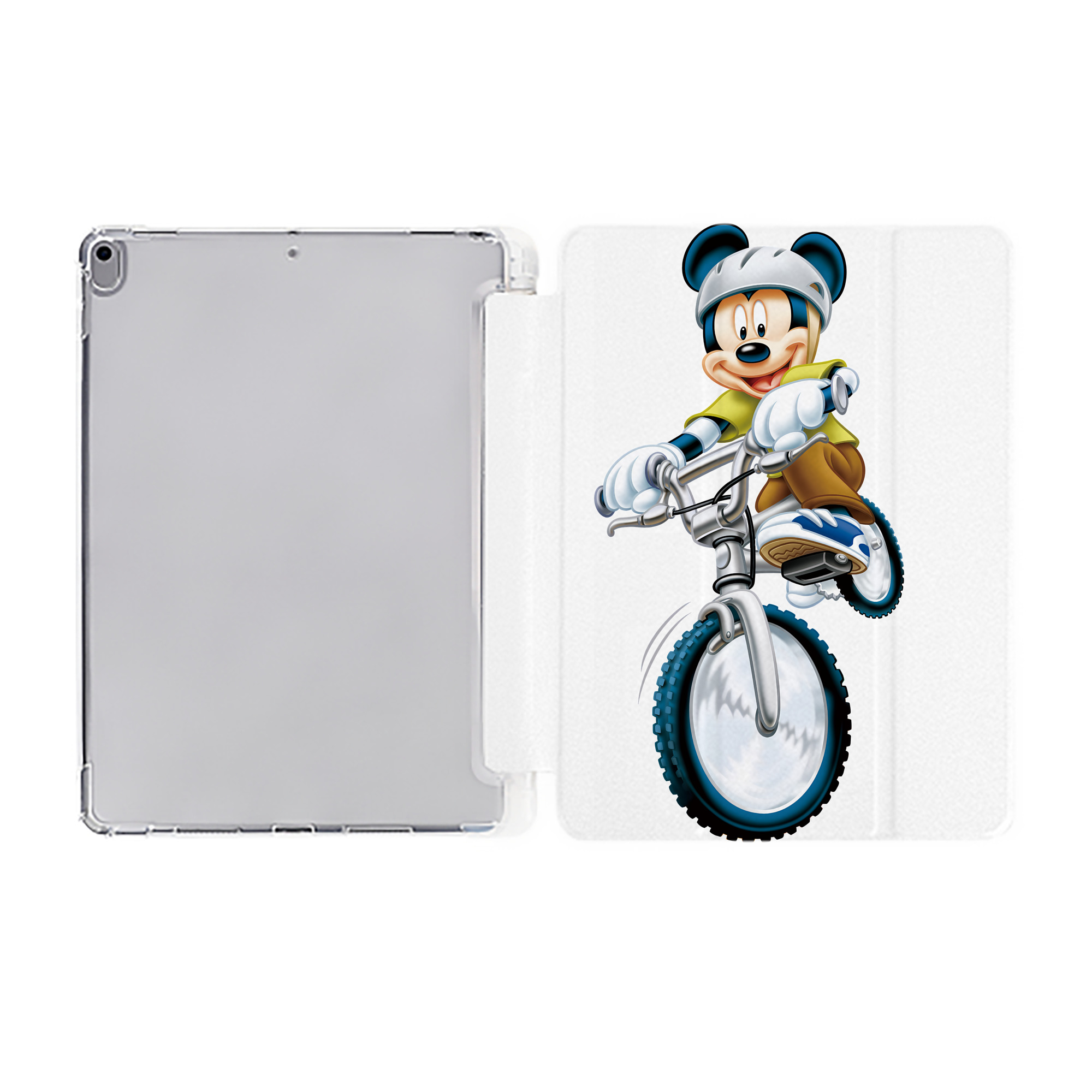 （画像用） ミッキーマウス Mickey Mouse IPad ケース ペン収納付き 三つ折りスタンド PUレザー×シリコン 対応機種9.5/10.5/10.9インチ